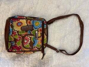 Rosetti Floral Canvas Crossbody Bag with Organizer Pockets